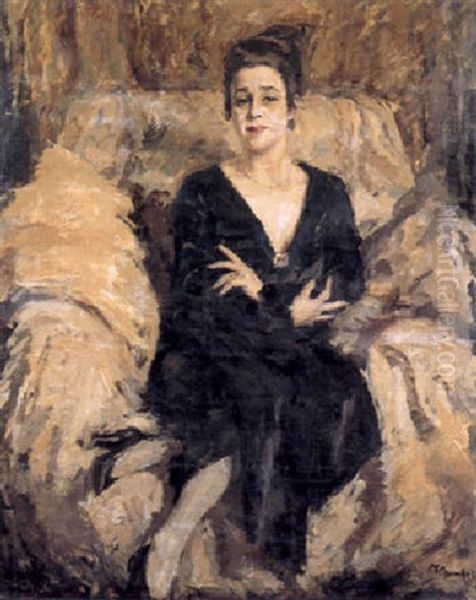 Portrait Of Mirra Eitington Oil Painting by Max, Mopp Oppenheimer