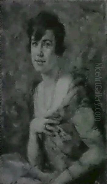 Halbfiguriges Portrait Einer Dame In Dreiviertelansicht Oil Painting by Max, Mopp Oppenheimer