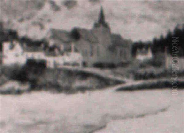 Village Au Bord De Seine Oil Painting by Marthe Orant