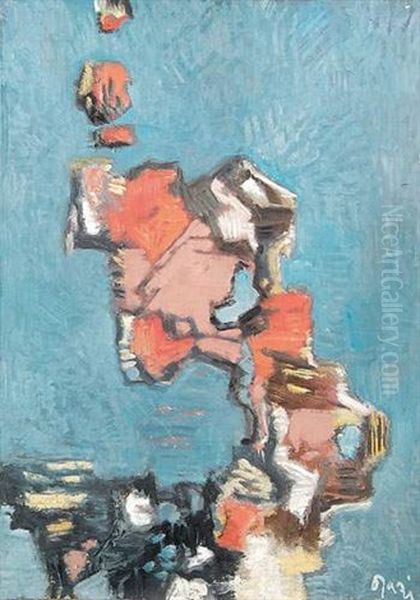 Peniches Sur La Seine Oil Painting by Orazio Orazi