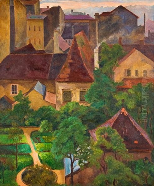 Frantiskanska Zahrada Oil Painting by Emil Orlik