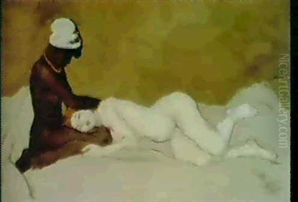 Zwei Frauen Oil Painting by Emil Orlik