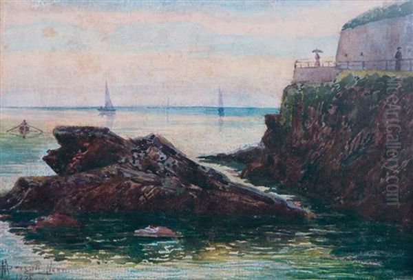 Nervi Oil Painting by Mario Ornati