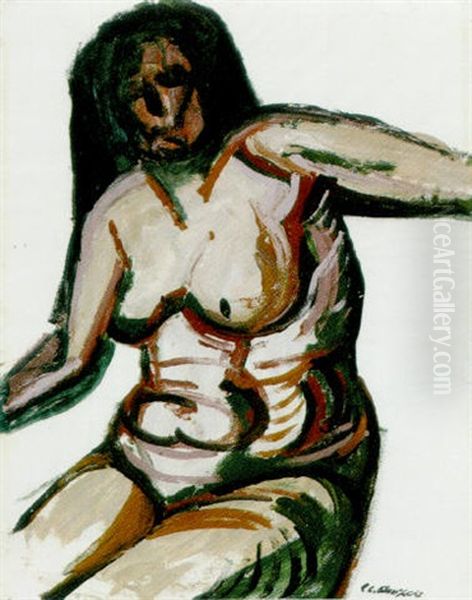 Desnudo Femenino Oil Painting by Jose Clemente Orozco