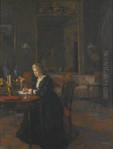 Portrait Interior: Louisa Caroline Elizabeth Hamilton Oil Painting by Sir William Newenham Montague Orpen