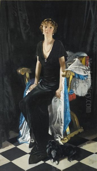 Portrait Of Lady Idina Wallace Oil Painting by Sir William Newenham Montague Orpen