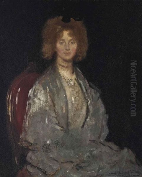 Portrait Of Ethel De Pass Oil Painting by Sir William Newenham Montague Orpen