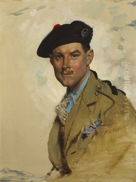 Portrait Of Captain Colin David Brodie Oil Painting by Sir William Newenham Montague Orpen