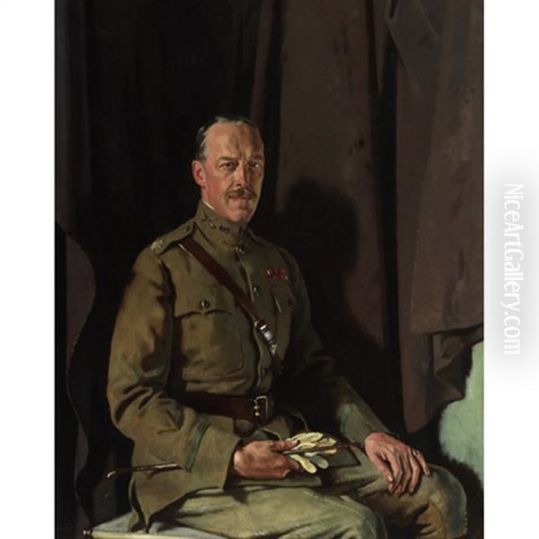 Portrait Of Colonel Henry Herman Harjes (1875-1926) Oil Painting by Sir William Newenham Montague Orpen