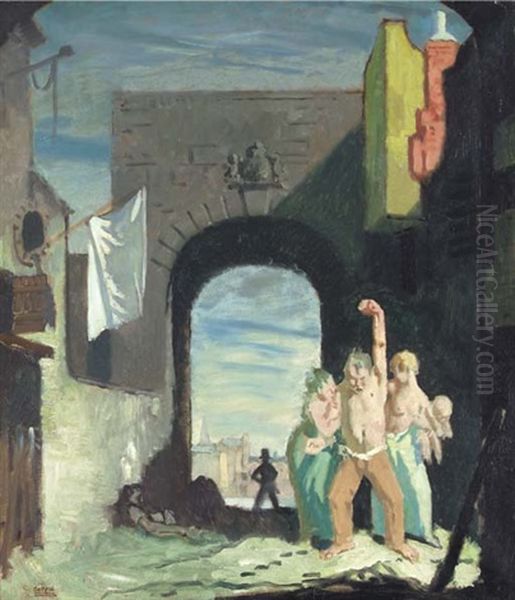 The Dublin Brawl Oil Painting by Sir William Newenham Montague Orpen