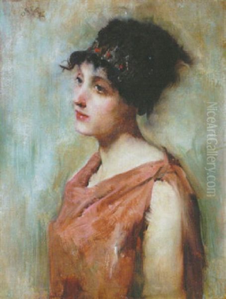 Pensive Young Woman Oil Painting by Sir William Newenham Montague Orpen