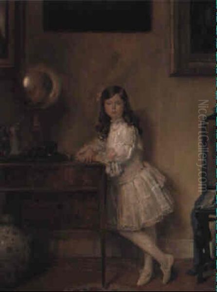 Miss Annie Harmsworth In An Interior Oil Painting by Sir William Newenham Montague Orpen