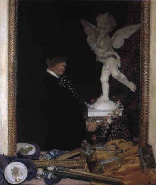 Myself And Cupid Oil Painting by Sir William Newenham Montague Orpen