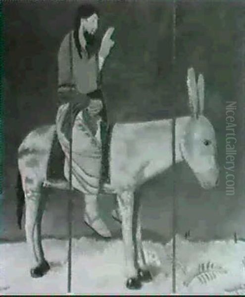 Christ On A Donkey Oil Painting by Sir William Newenham Montague Orpen