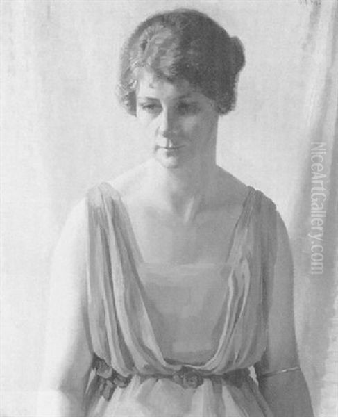 Portrait Of A Lady In Classical Dress Oil Painting by Sir William Newenham Montague Orpen