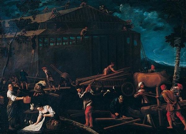 The Construction Of The Ark Oil Painting by Pedro Orrente