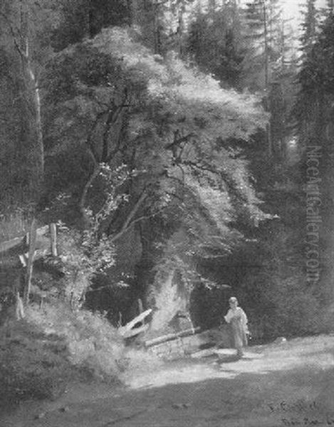 Sommerimpression Oil Painting by Friedrich Ortlieb