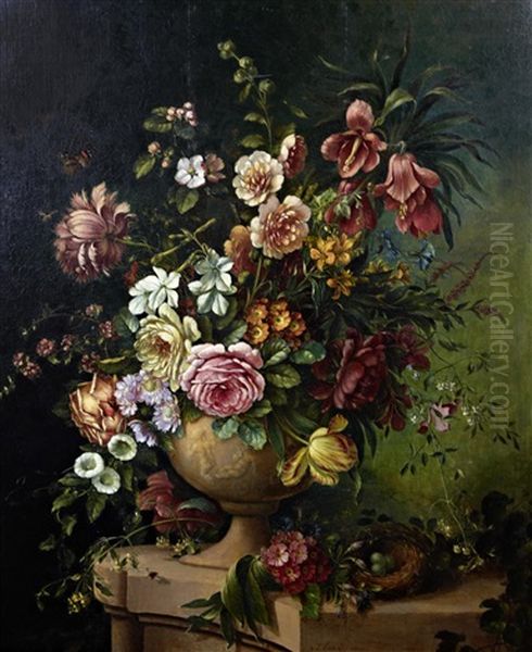 Still Life Of Flowers Oil Painting by Georgius van Os