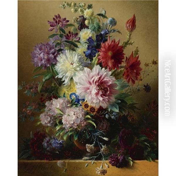 Still Life Of Flowers Oil Painting by Georgius van Os