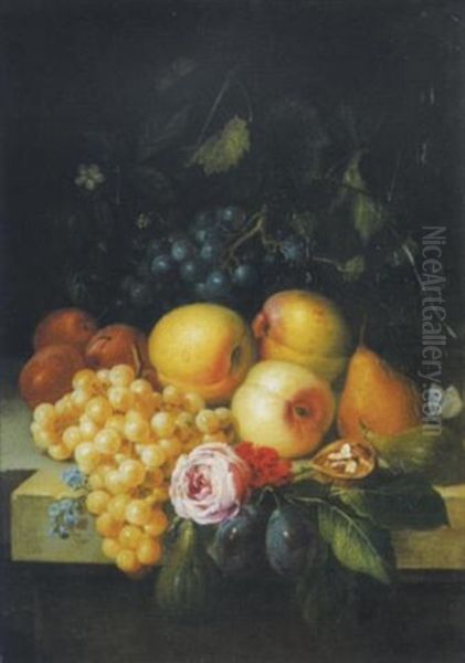 Stillleben Mit Weintrauben, Apfeln, Feigen, Und Anderen Fruchten Oil Painting by Georgius van Os
