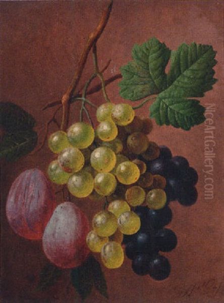 Grapes And Plums Oil Painting by Georgius van Os