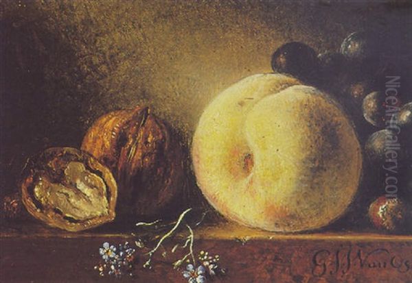 Still Life With Fruit Oil Painting by Georgius van Os