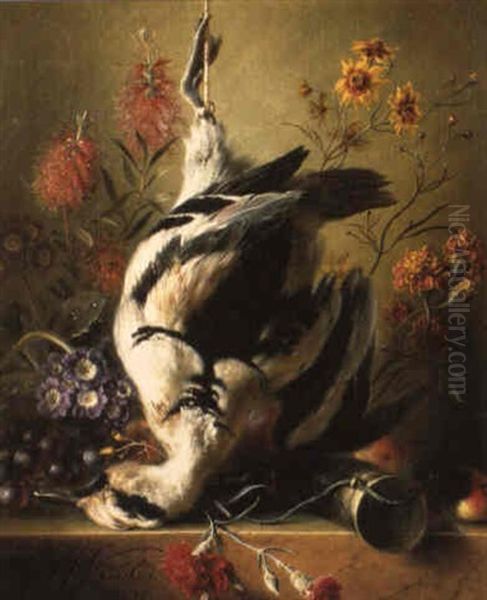 Nature Morte A L'oie Sauvage Et Aux Fleurs Oil Painting by Georgius van Os