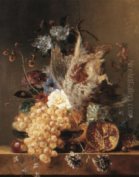 Still Life With Fruit And Dead Game Oil Painting by Georgius van Os