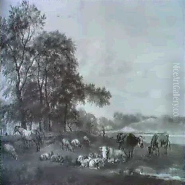 Vieh Auf Der Weide Oil Painting by Pieter Gerardus Van Os