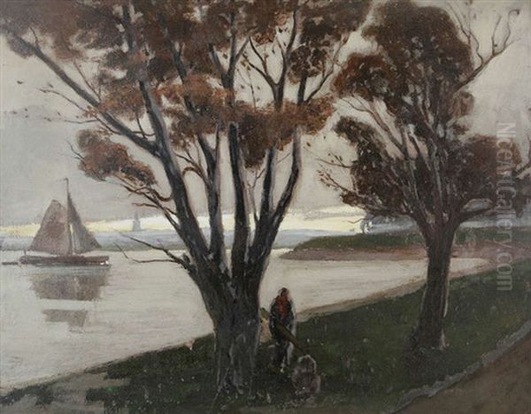 Aux Bords De L'escaut Oil Painting by Tony Van Os