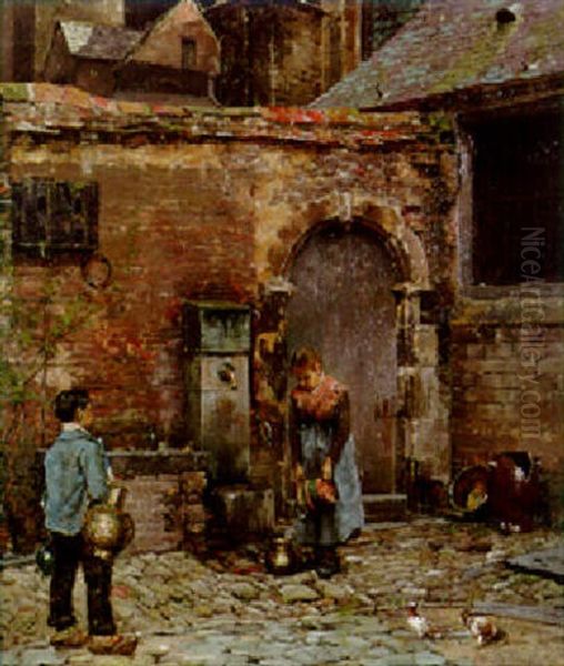 Beneath St. Jacques, Antwerp Oil Painting by Walter Frederick Osborne