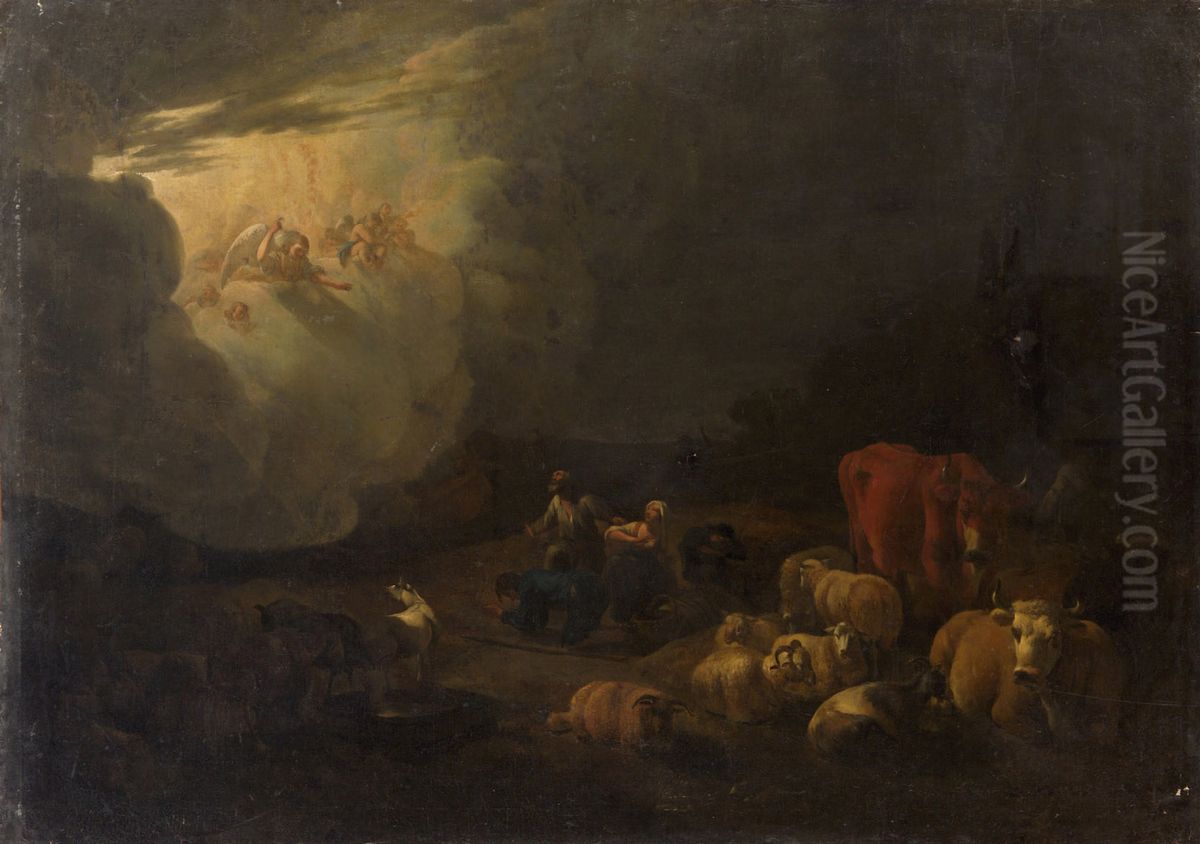The Annunciation To The Shepherds Oil Painting by Jan van Ossenbeeck