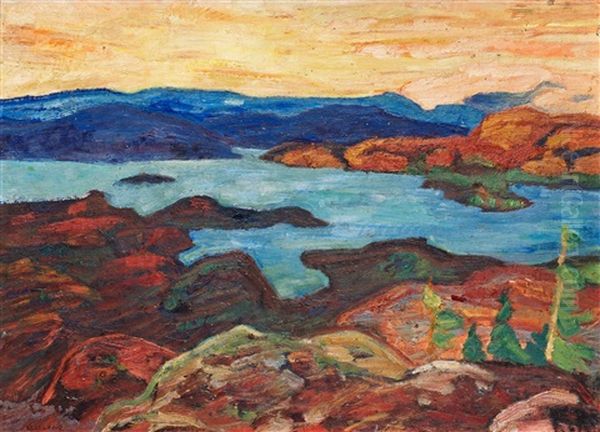 Sommarafton Angermanalven Oil Painting by Helmer Osslund