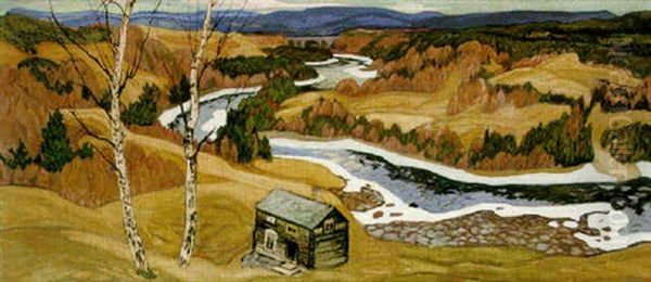 Norrlandskt Varlandskap Oil Painting by Helmer Osslund