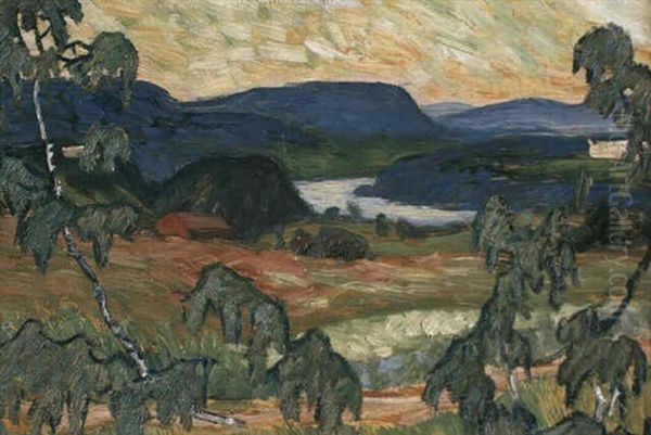 Multraberget - Landskap Fran Solleftea Oil Painting by Helmer Osslund