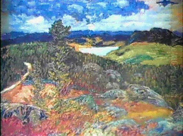 Afton Pa Hornon Oil Painting by Helmer Osslund