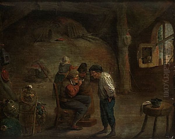 Taverna Med Figurer Oil Painting by Adriaen Jansz van Ostade