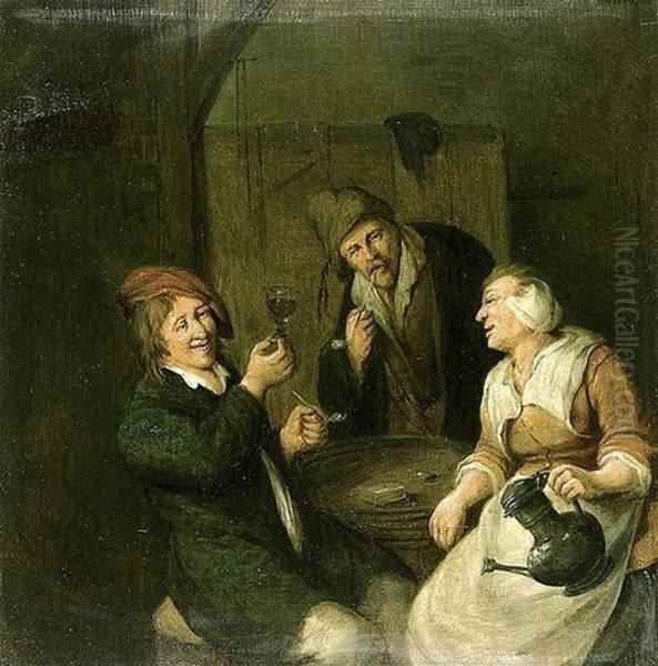 Scene D'auberge Oil Painting by Adriaen Jansz van Ostade
