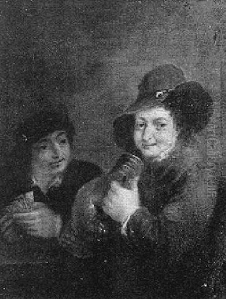 Two Boys Drinking Oil Painting by Adriaen Jansz van Ostade