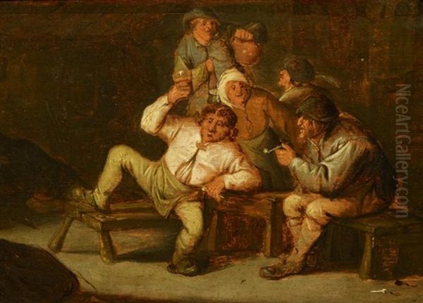 Bauern Im Wirtshaus Oil Painting by Isaac Van Ostade