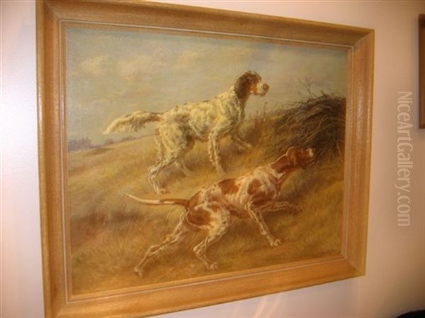 Hunting Dogs In The Field Oil Painting by Edmund Henry Osthaus