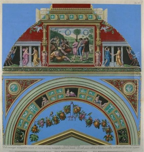 Loggie Di Raffaele Nel Vaticano (13 Works) Oil Painting by Giovanni Ottaviani