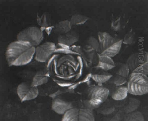 R+de Roser Oil Painting by Otto Didrik Ottesen