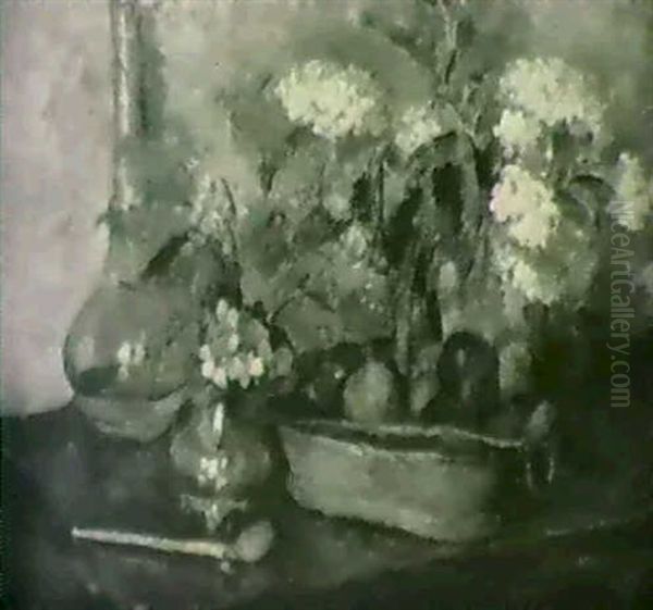 Nature Morte Aux Fruits Et Aux Fleurs Oil Painting by Henri Ottmann