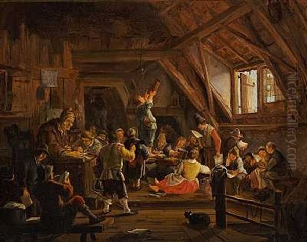 Skolestuen Oil Painting by Johannes Dircksz Oudenrogge