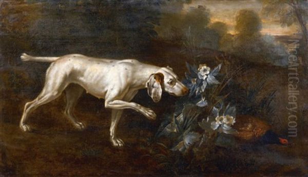 Chien A L'arret Devant Un Faisan Oil Painting by Jean-Baptiste Oudry