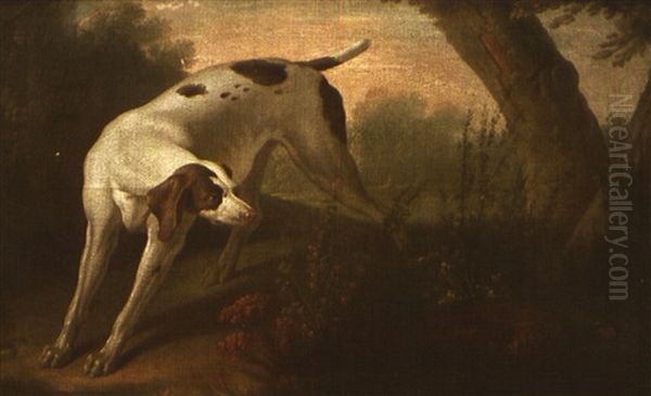 Chienne Guettant Un Faisan Oil Painting by Jean-Baptiste Oudry