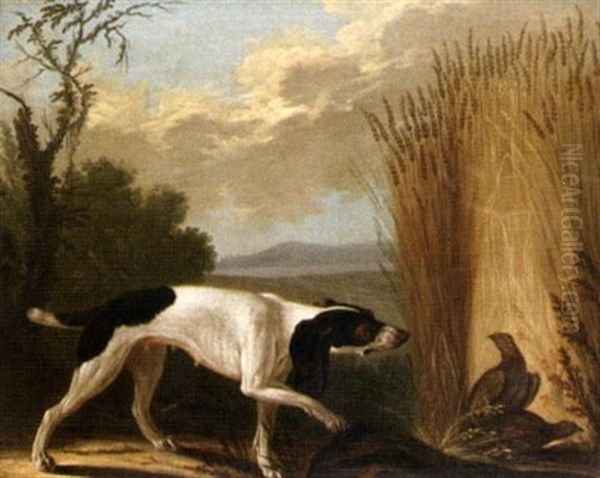 Jakthund Och Rapphons Oil Painting by Jean-Baptiste Oudry
