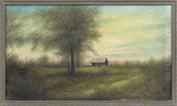 Southern Landscape With A Cabin Oil Painting by Will Ousley
