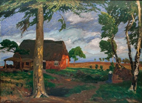 Worpsweder Hutte Ii (worpswede Hut Ii) Oil Painting by Fritz Overbeck